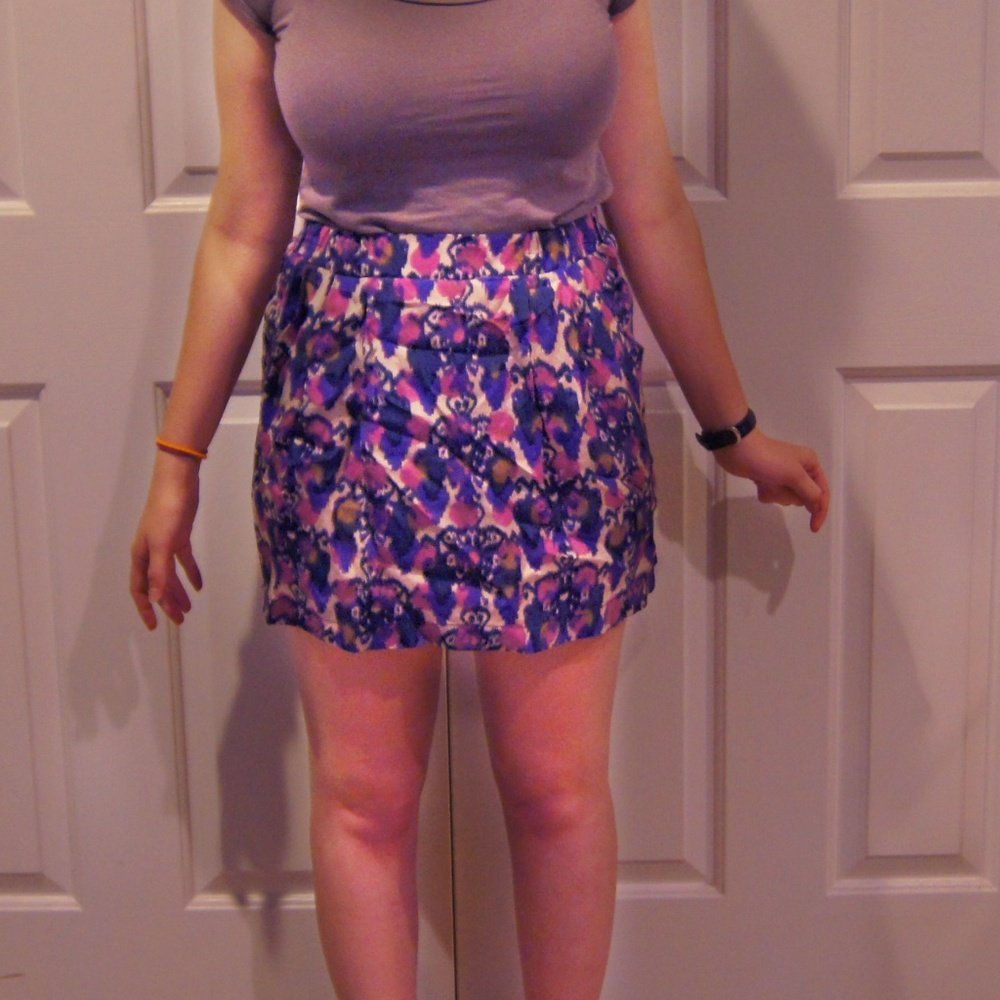 Silk Floral Pocket Skirt